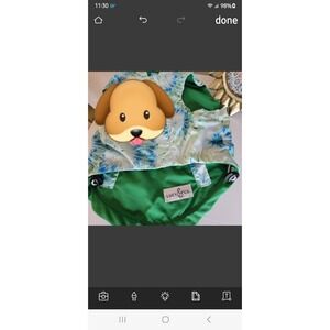 Lucy & Co. Reversible Dog Rain Jacket Medium Tie Dye Green Zip Close Watertight